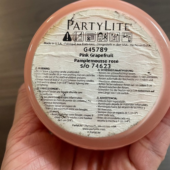 PartyLite‎ Pink Grapefruit Scented Candle G45789 - Picture 5 of 7